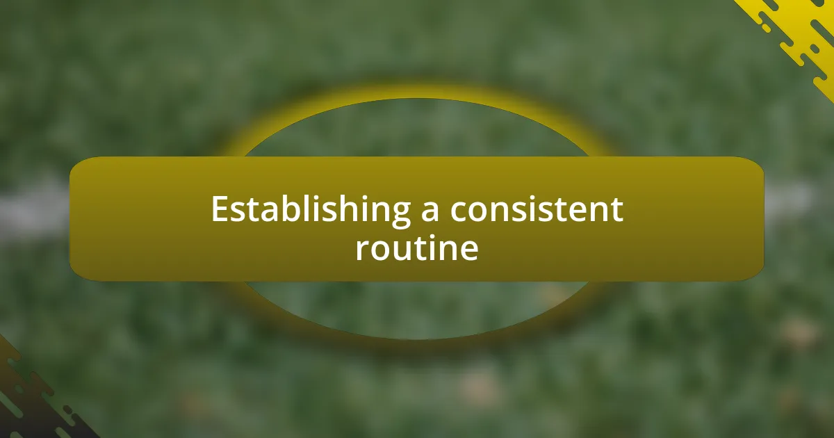 Establishing a consistent routine