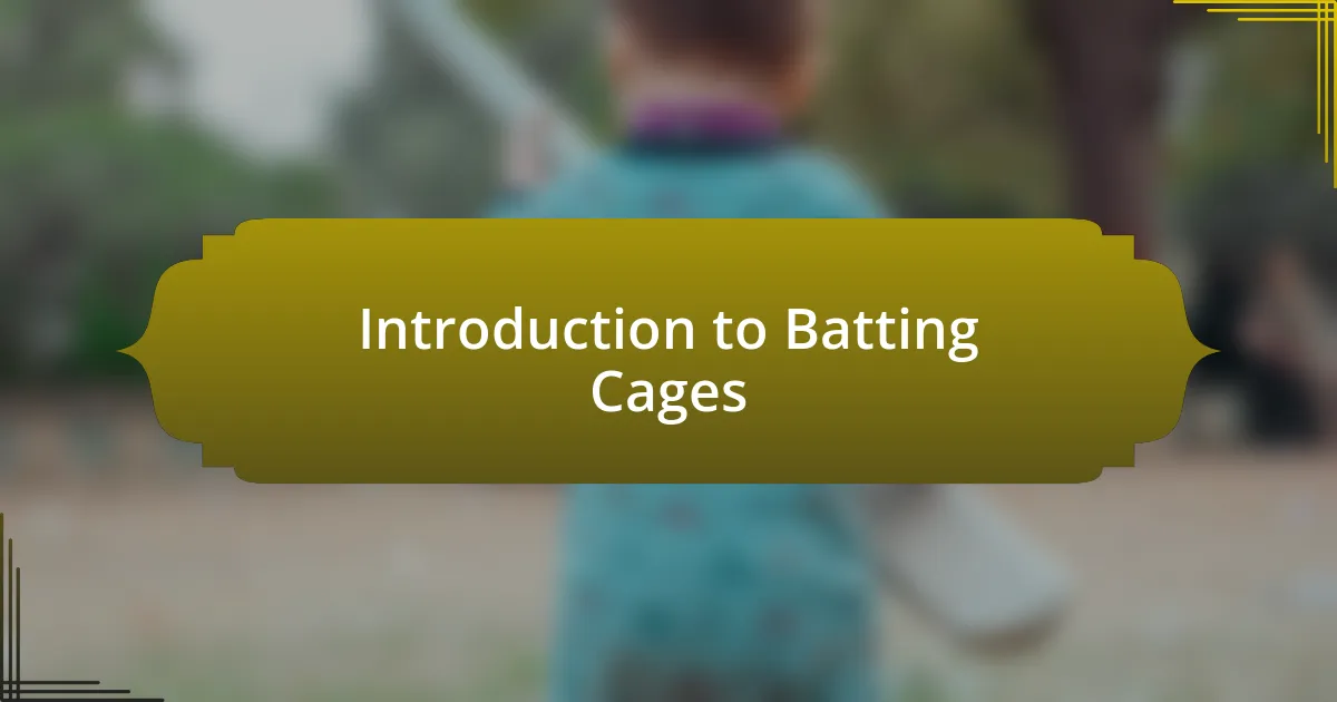 Introduction to Batting Cages