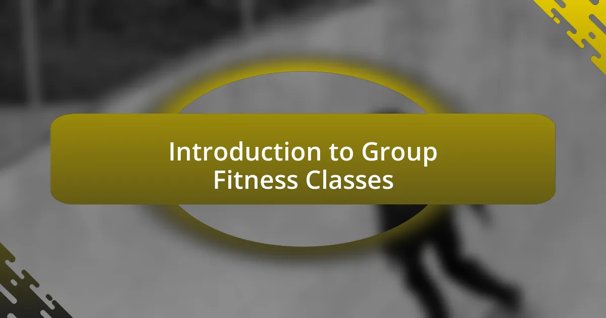 Introduction to Group Fitness Classes